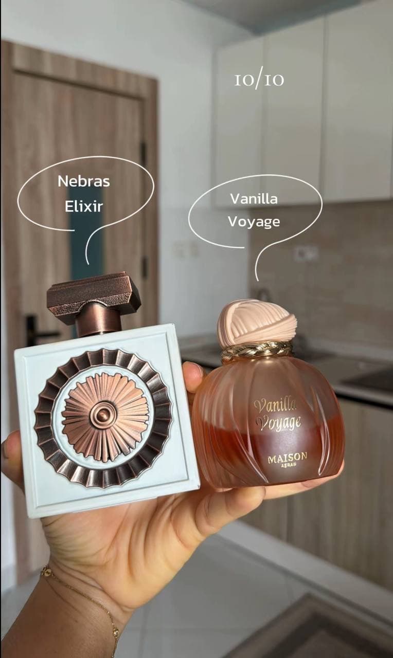 vanilla voyage Edp 100ml, Nebras elixir Edp 100ml